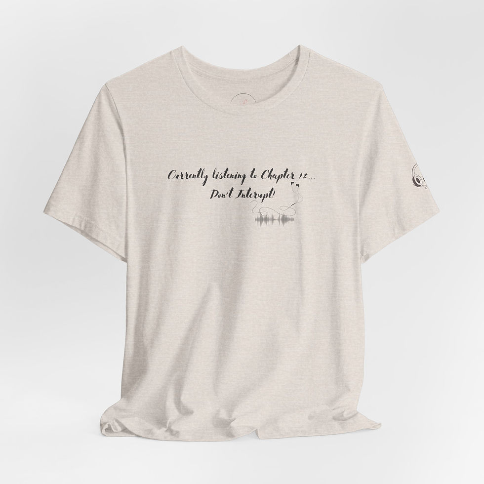 Thumbnail: Currently Listening to Chapter 12, Unisex T-Shirt (Black Print)