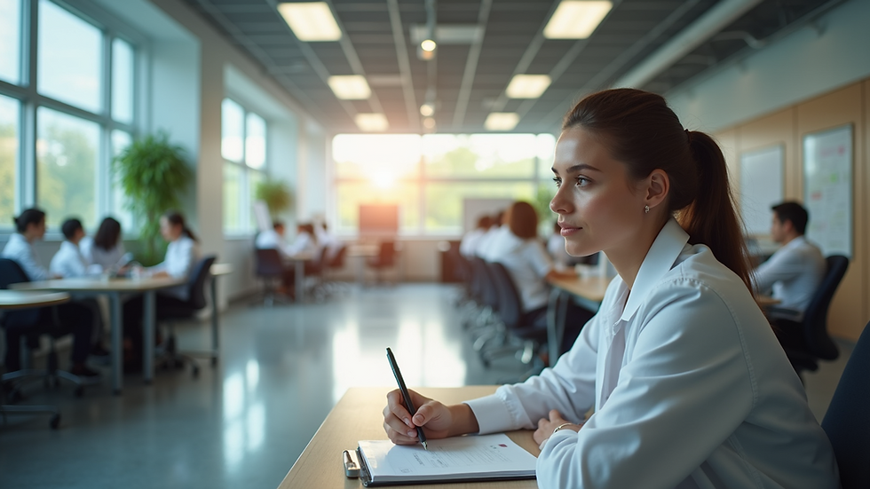 Wide-angle view of a modern educational facility promoting skill development