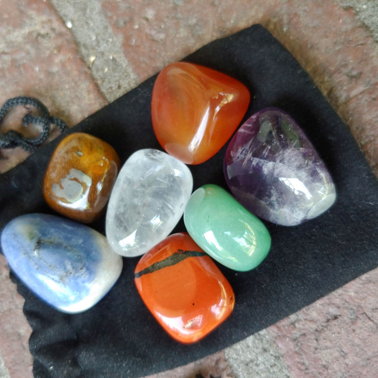7 Chakra small tumbled Stone Bag