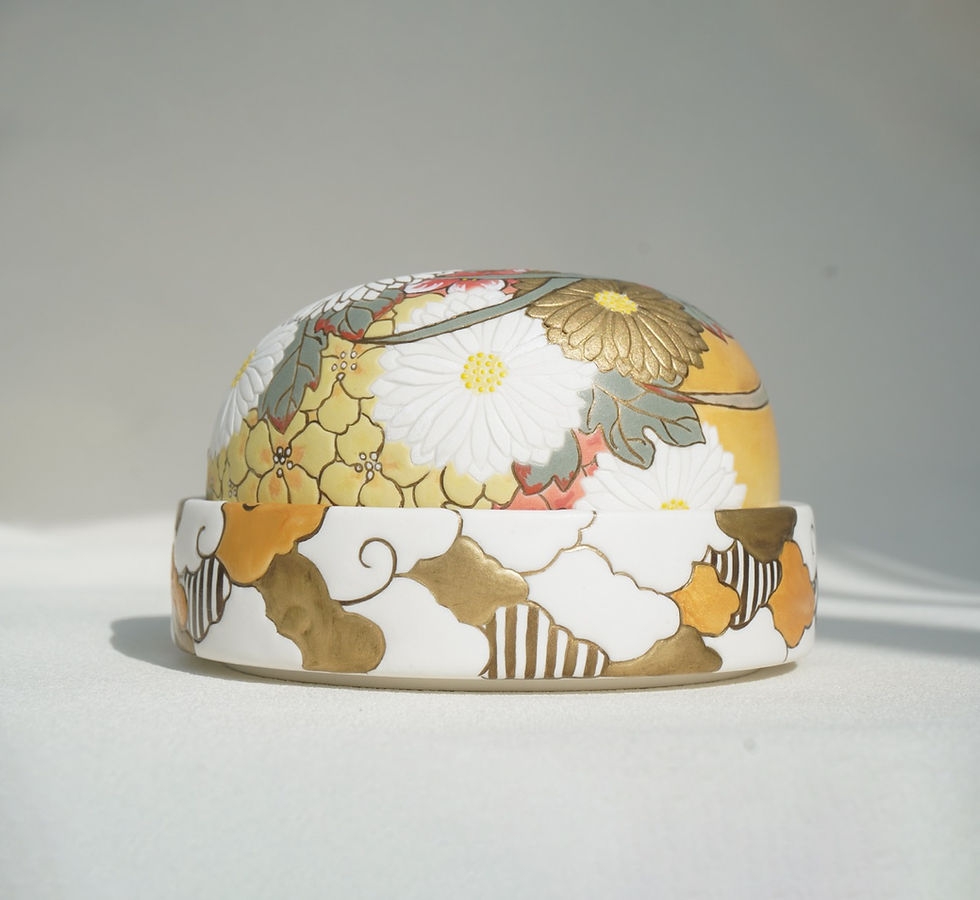 Miniaturbild: Floral ceramic dome keepsake