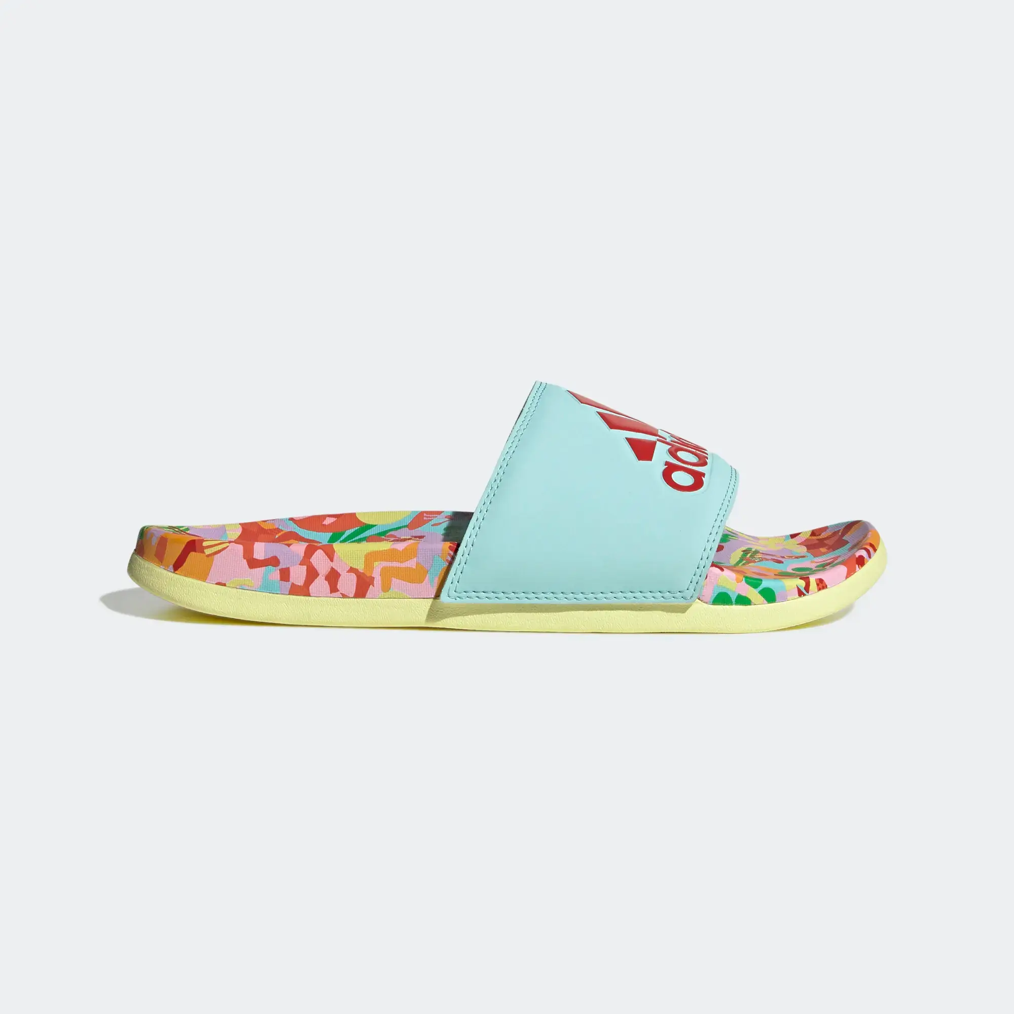 ADILETTE COMFORT SLIDES Clear Aqua / Lush Red / Pearl Citrine