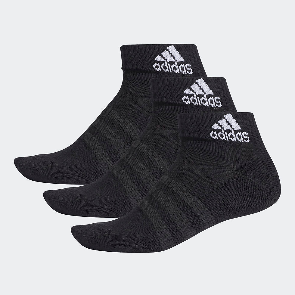 CUSHIONED ANKLE SOCKS - 3 PAIRS