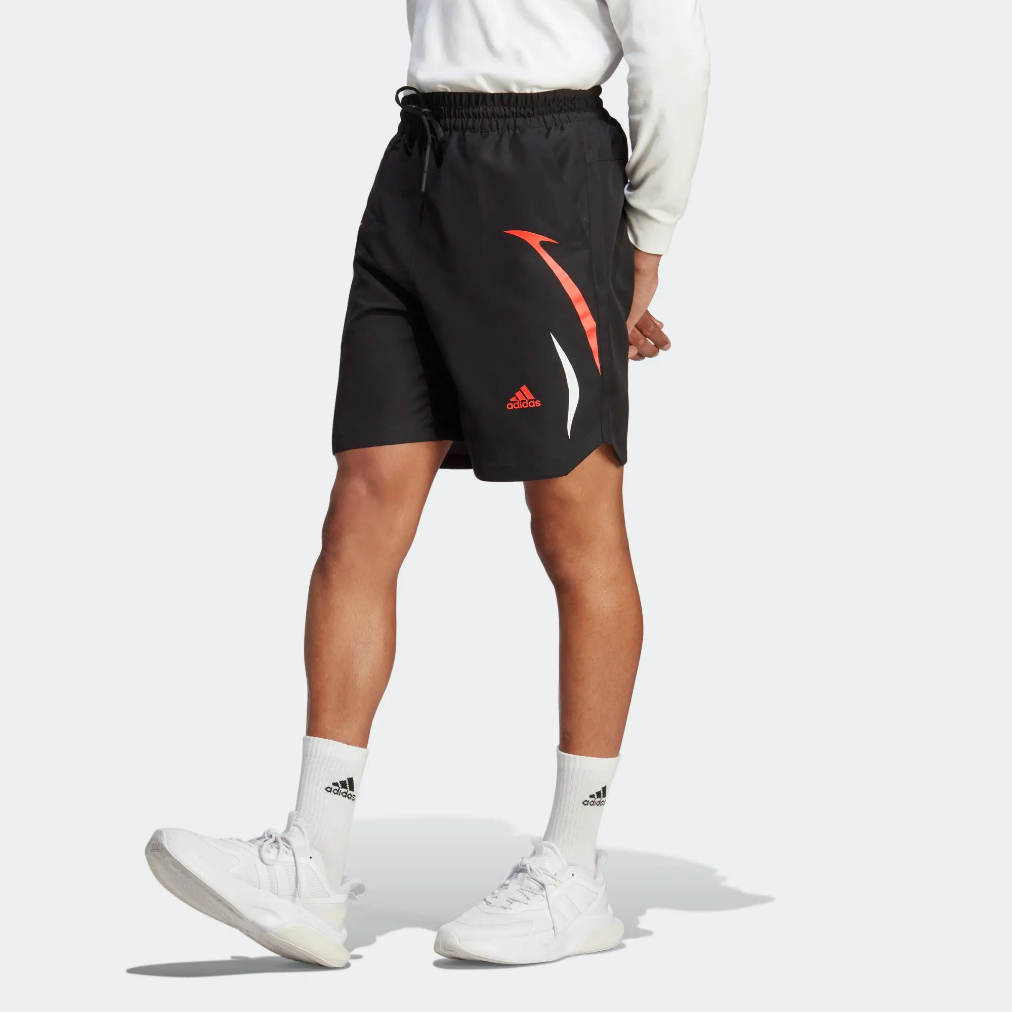 COLOURBLOCK WOVEN SHORTS Black / Bright Red