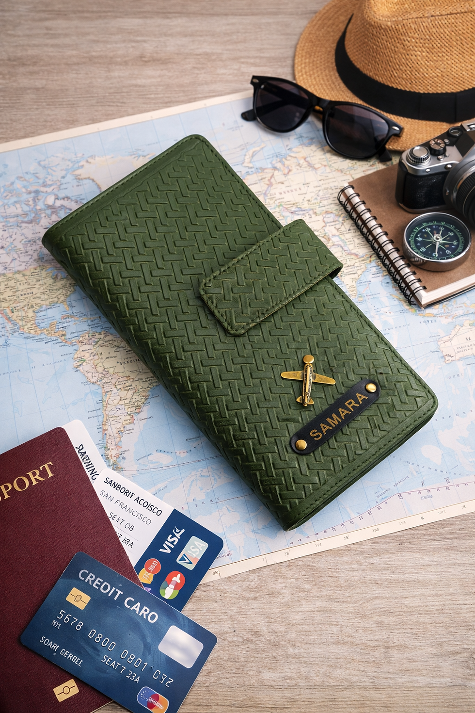थंबनेल: Personalized Passport Cover | Family Passport Cover | Personalized Travel Wallet