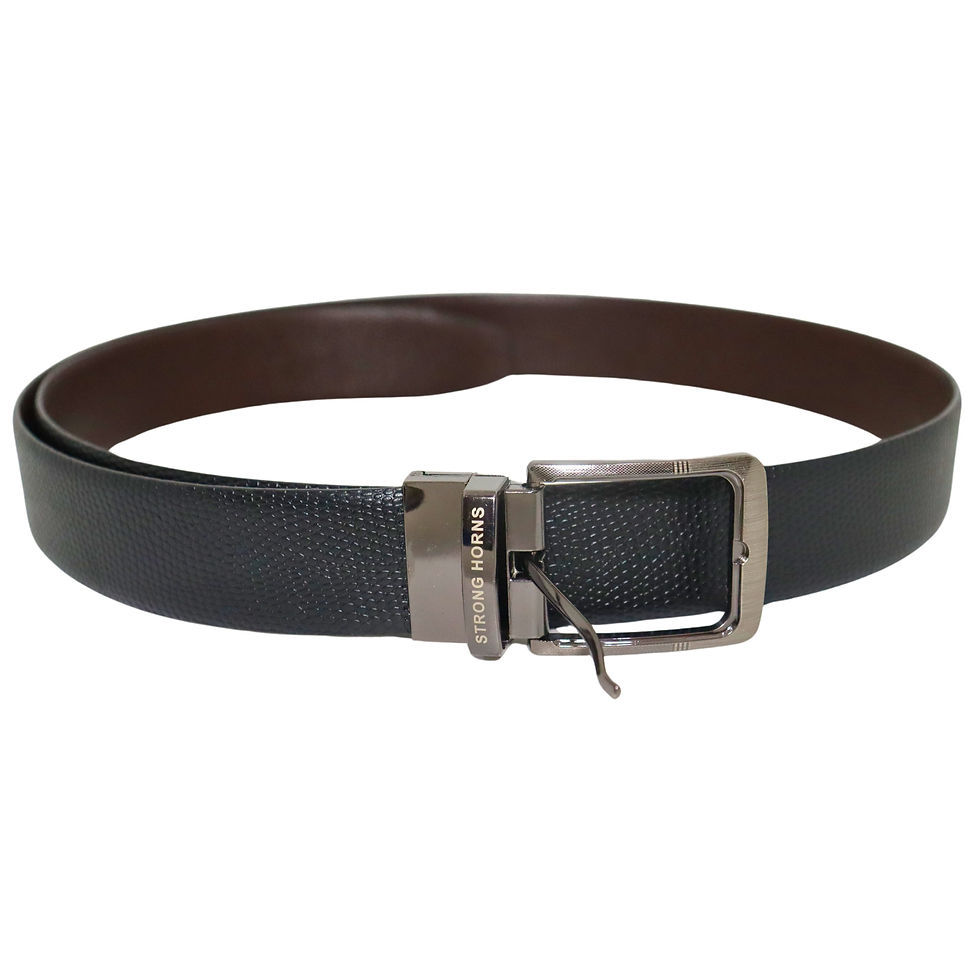 थंबनेल: Strong Horns Reversible Leather Belt for Men with Premium Gift Box