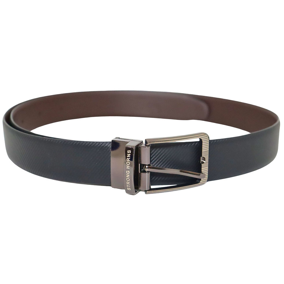 थंबनेल: Strong Horns Reversible Leather Belt for Men with Premium Gift Box