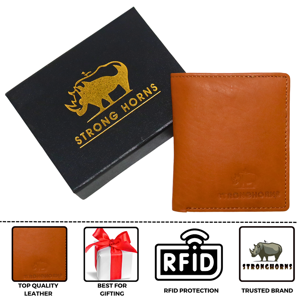 थंबनेल: Strong Horns Genuine Leather Wallet with Detachable Pop up Card Holder for Mens
