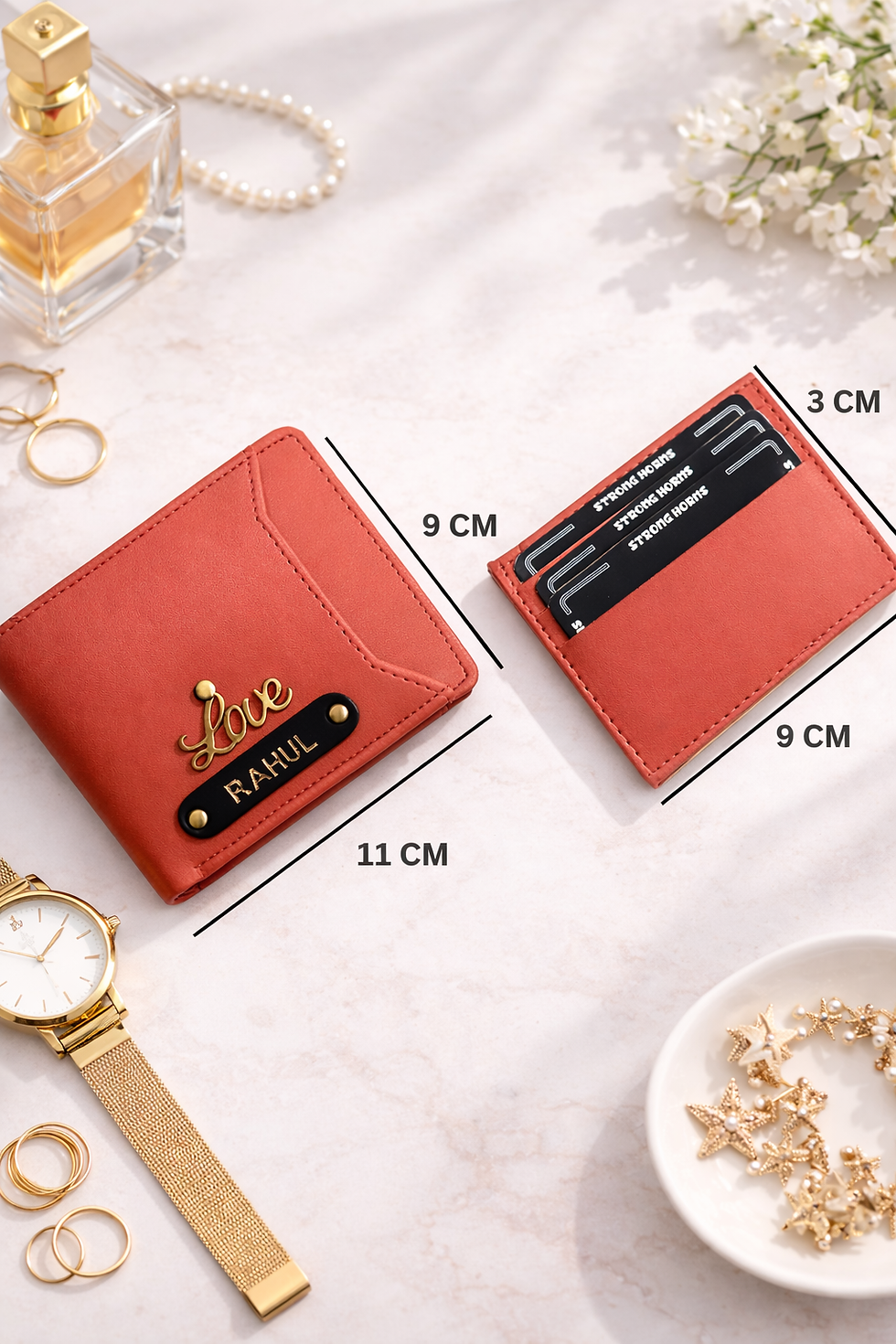 थंबनेल: Personalised Wallet Gift Set for Men with Pen & Key Ring | Custom Name Wallet