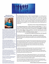 Back cover of The Meeting Planning Process by Mary Jo Wiseman