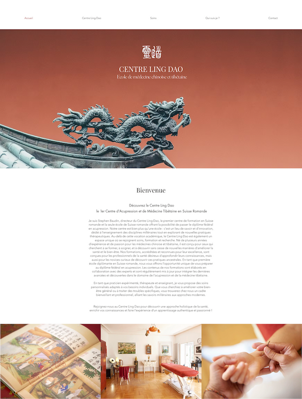 Création de site internet pour centre de médecine chinoise et thérapies naturelles. Webdesign sur mesure pour thérapeutes et praticiens en Suisse-Romande