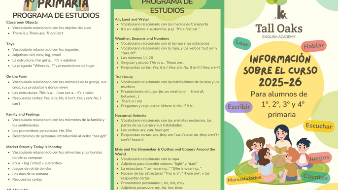 Programación didáctica para alumnos de 1º, 2º, 3º y 4º de primaria