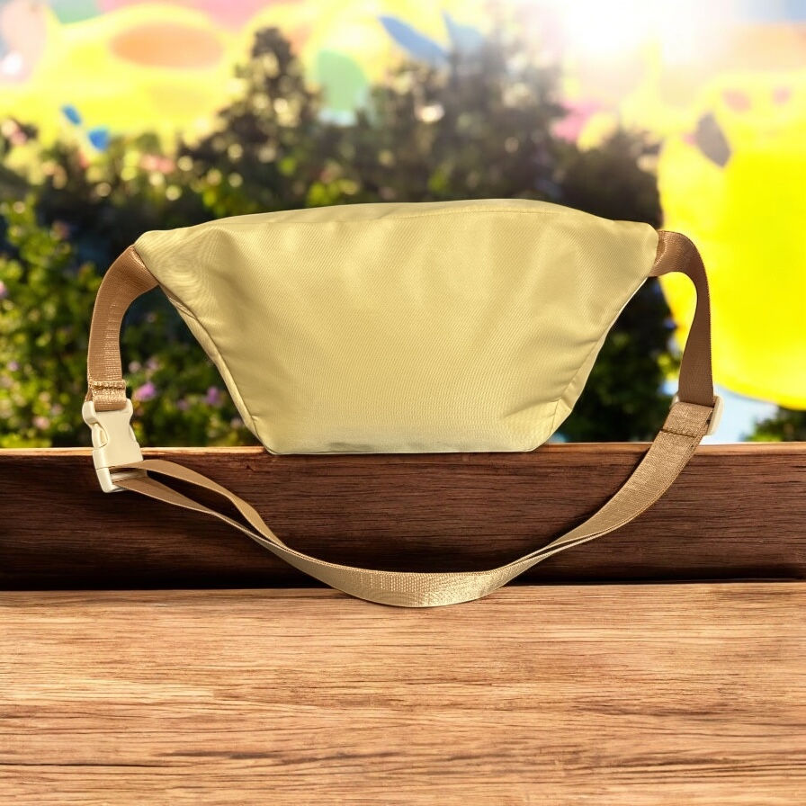 Thumbnail: Large gold embroidered chiffon lettering fanny pack