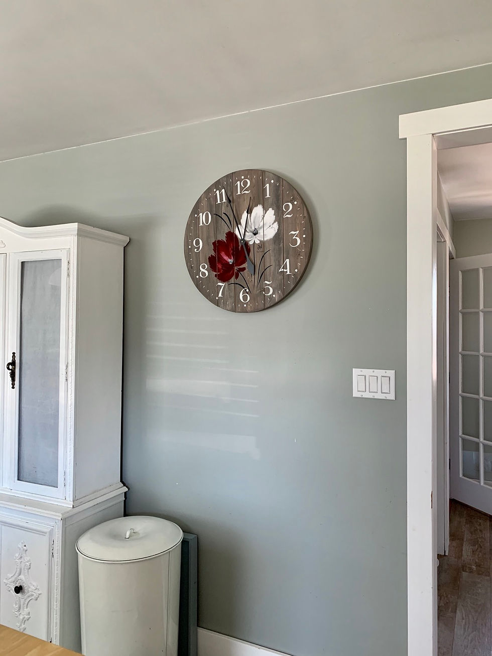 Thumbnail: Grey wood wall clock 
