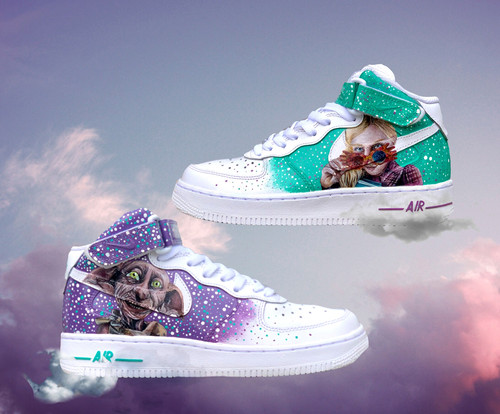 Kids' Custom Mid Hi Top (Air Force 1/Jordan 1) Shoes Sugar Coat Art