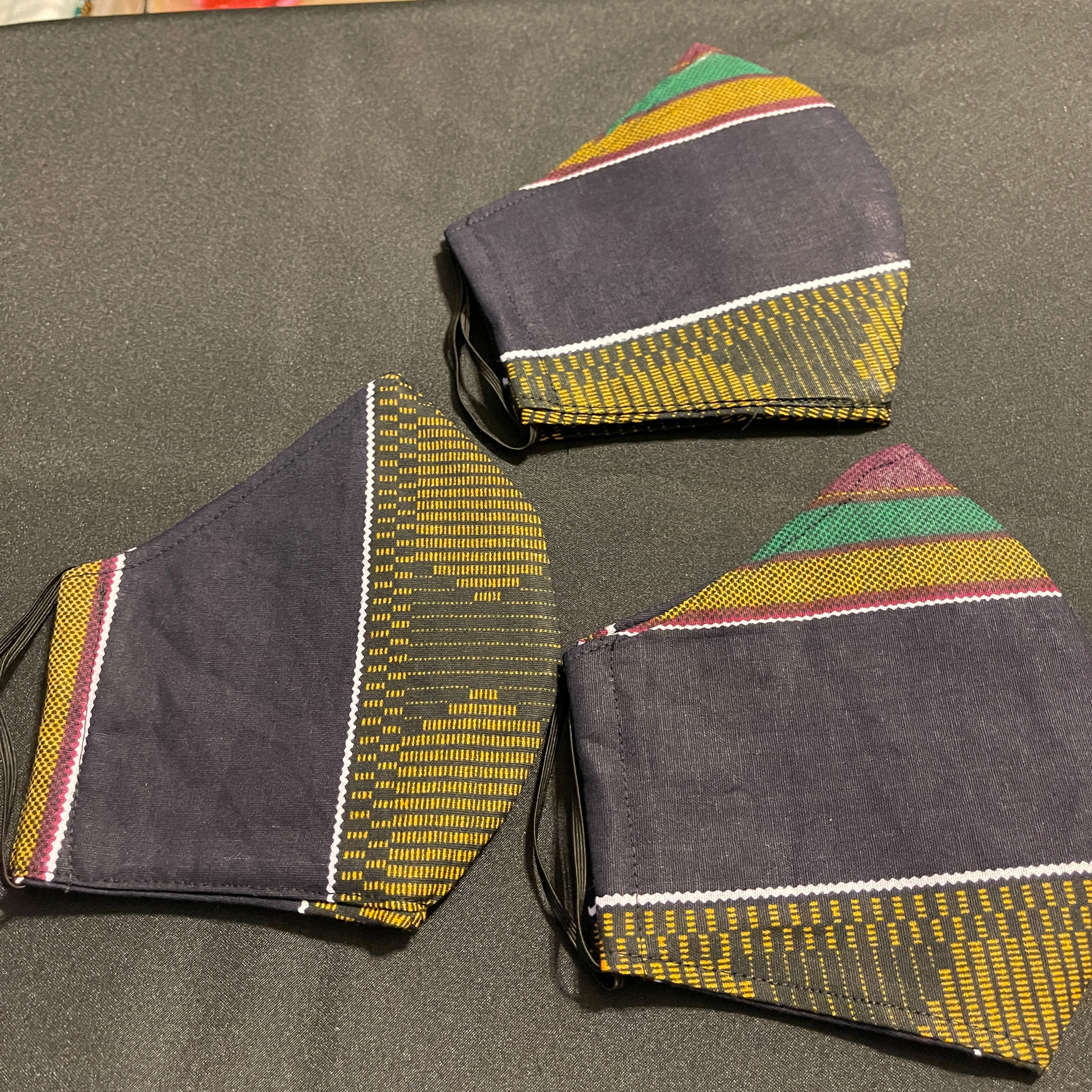 Ankara Print Blue Mudcloth Face Masks