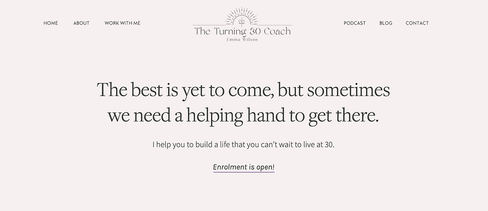 turning 30 coach website