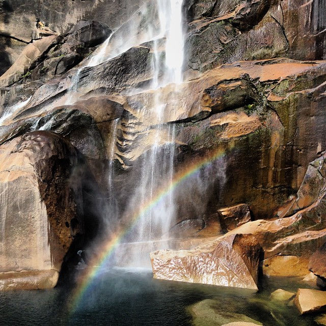 Instagram - A rainbow in front of a waterfall