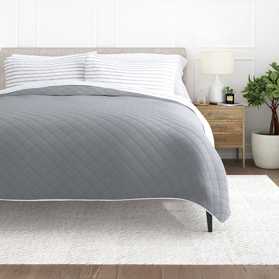Thumbnail: Summer Stripes Reversible Quilted Coverlet Set: Twin