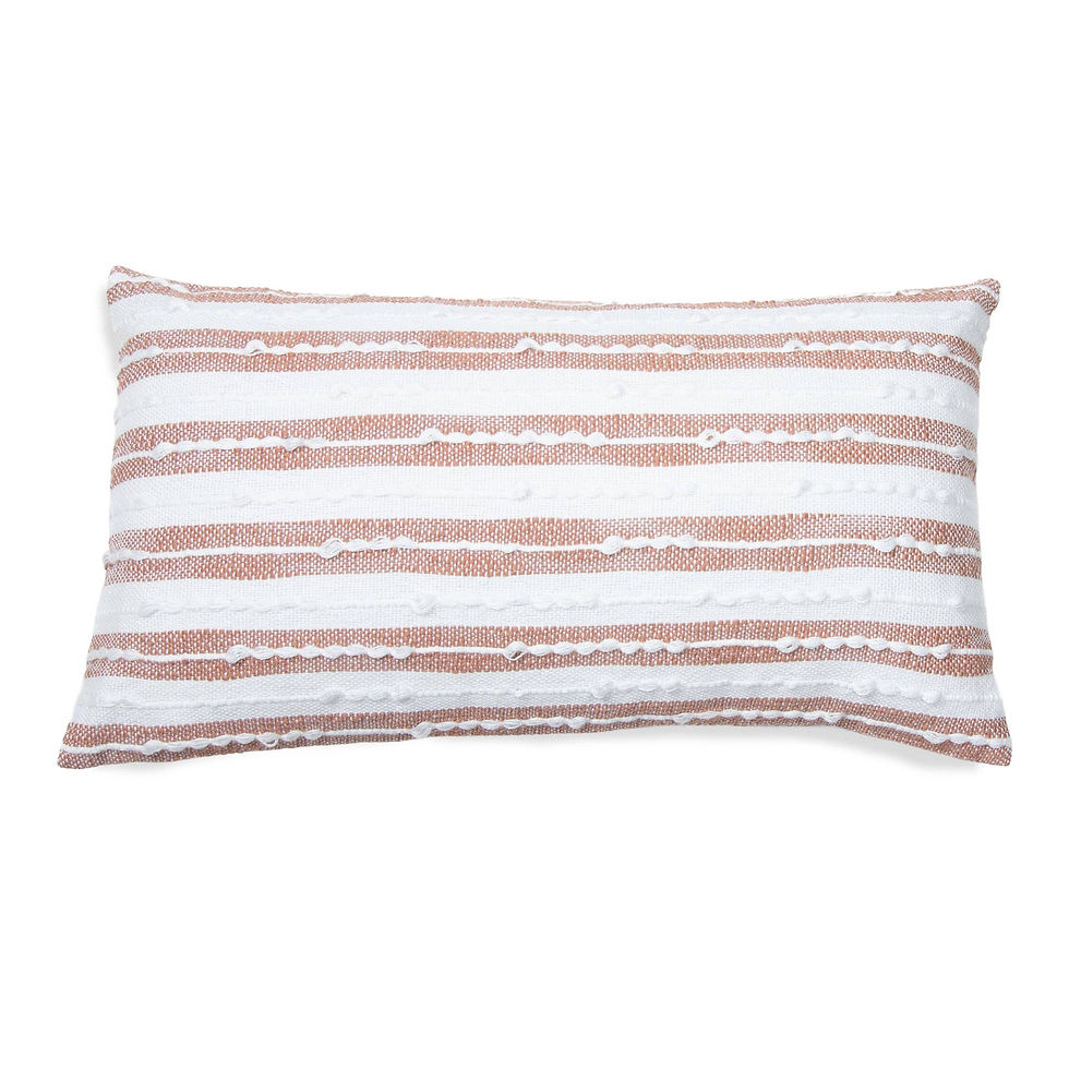 Thumbnail: Romy 12X22" Handwoven Striped Indoor/Outdoor Throw Pillow: Blue