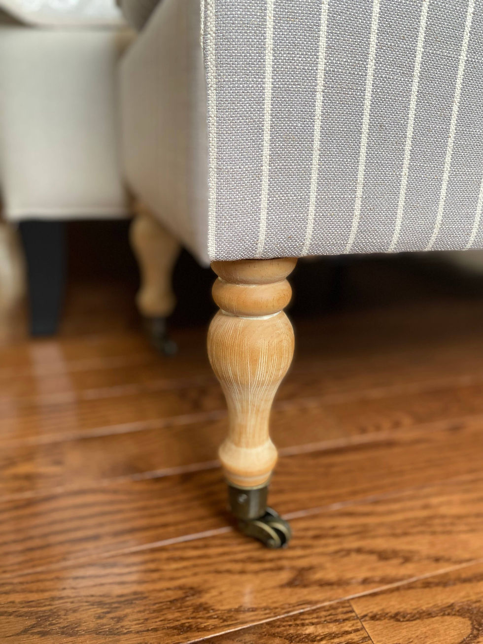 Thumbnail: Linen Ticking Upholstered Pillowtop 48" Rossini Bench-Gray