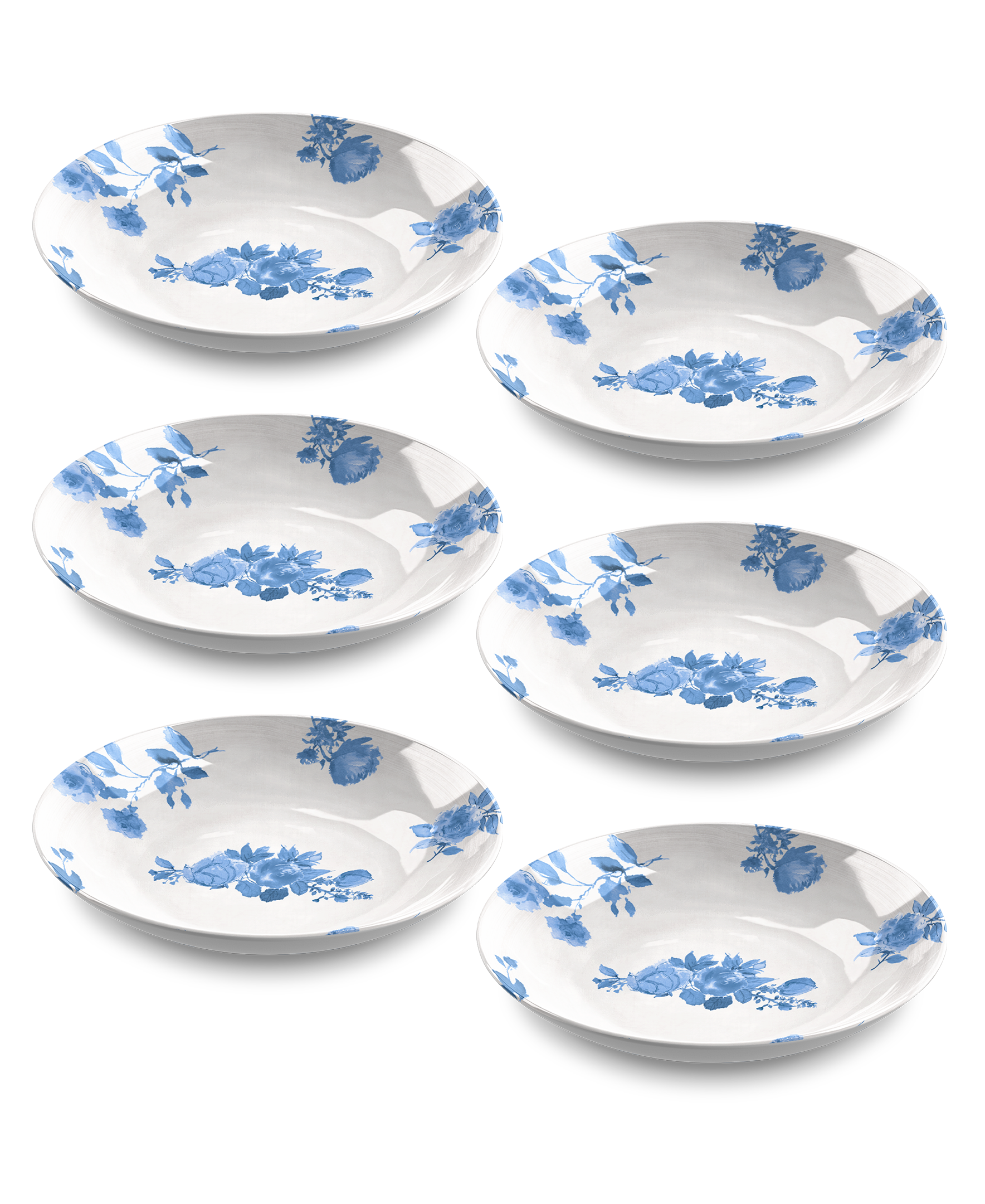 Cottage Blue Floral Melamine Low Bowl