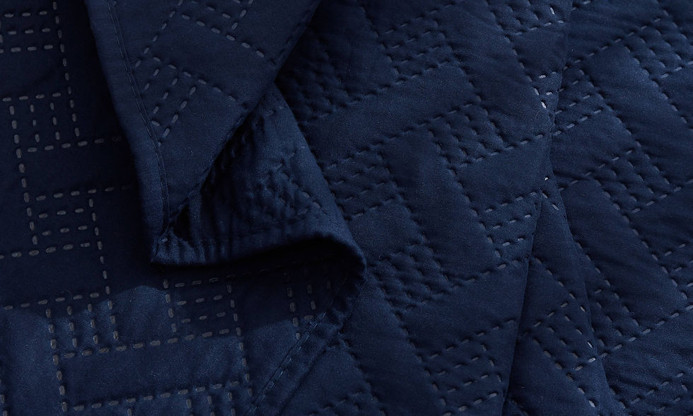 Thumbnail: Dan River 3 Piece Basket Pinsonic Quilt Set: Twin & Single, Oatmeal
