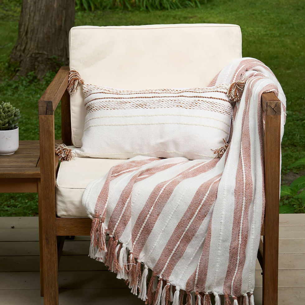 Thumbnail: Romy 50x70" Indoor/Outdoor Recycled Woven Throw Blanket: Blue