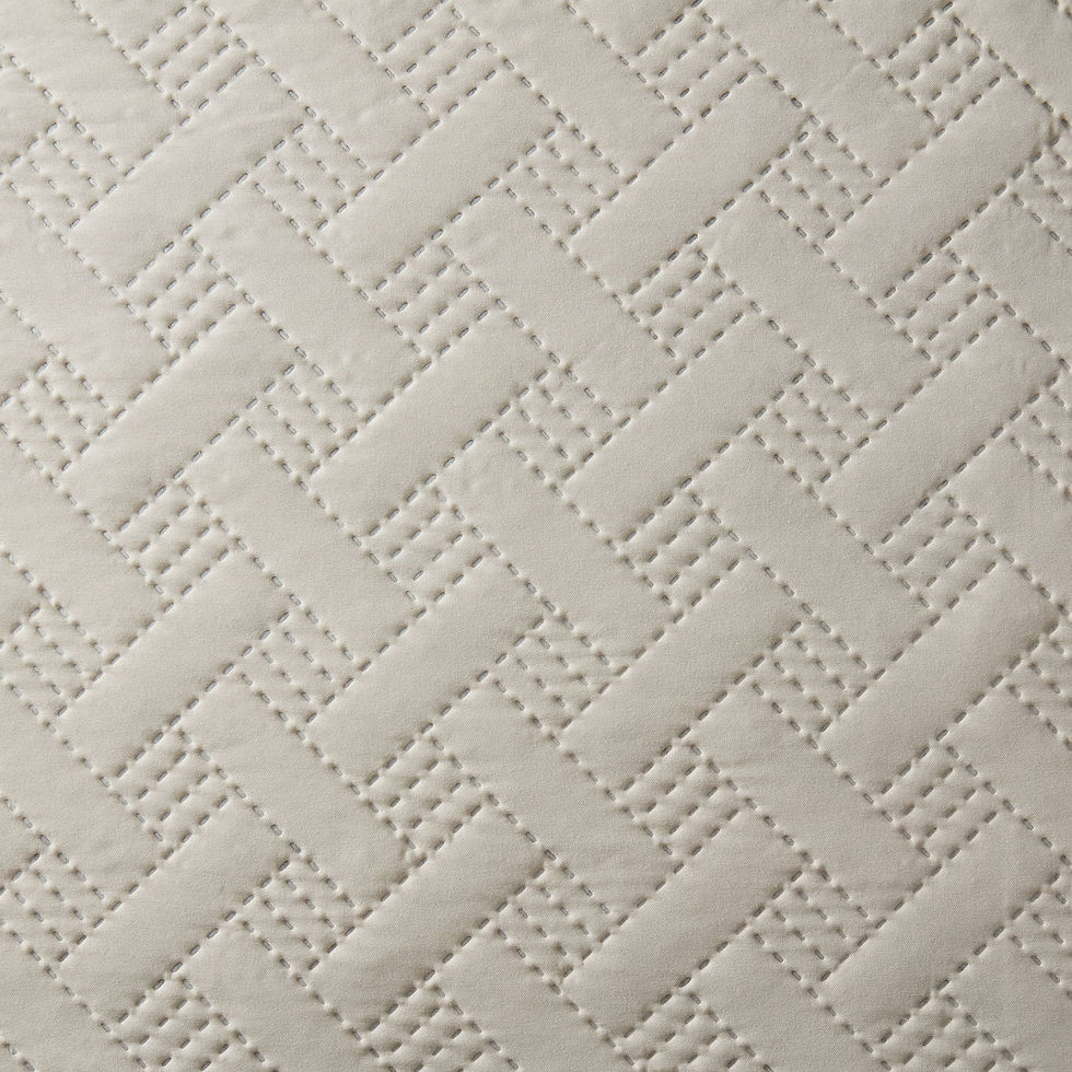 Thumbnail: Dan River 3 Piece Basket Pinsonic Quilt Set: Twin & Single, White