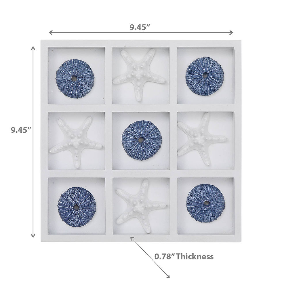 Thumbnail: Polyresin Seashore Tic Tac Toe Wood Board