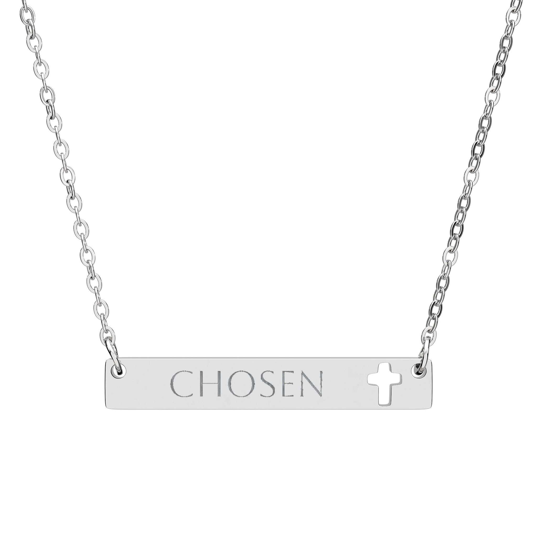 Engraved Cross Necklace - Chosen | Zola and CO.