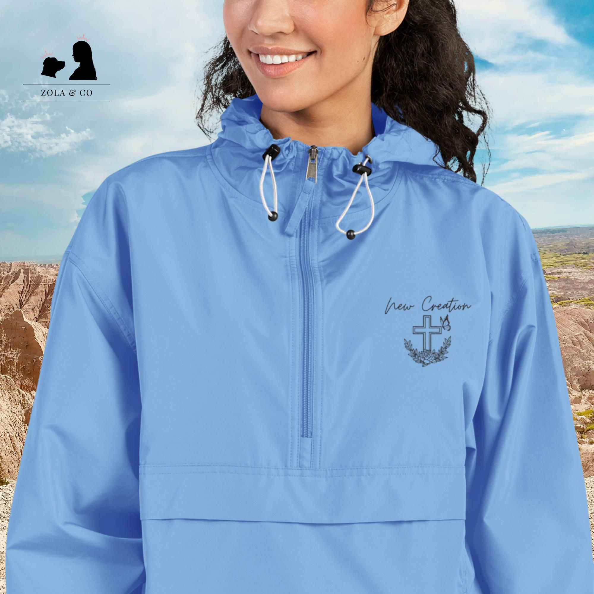 New Creation Cross Embroidered Champion Jacket | Zola and Co.