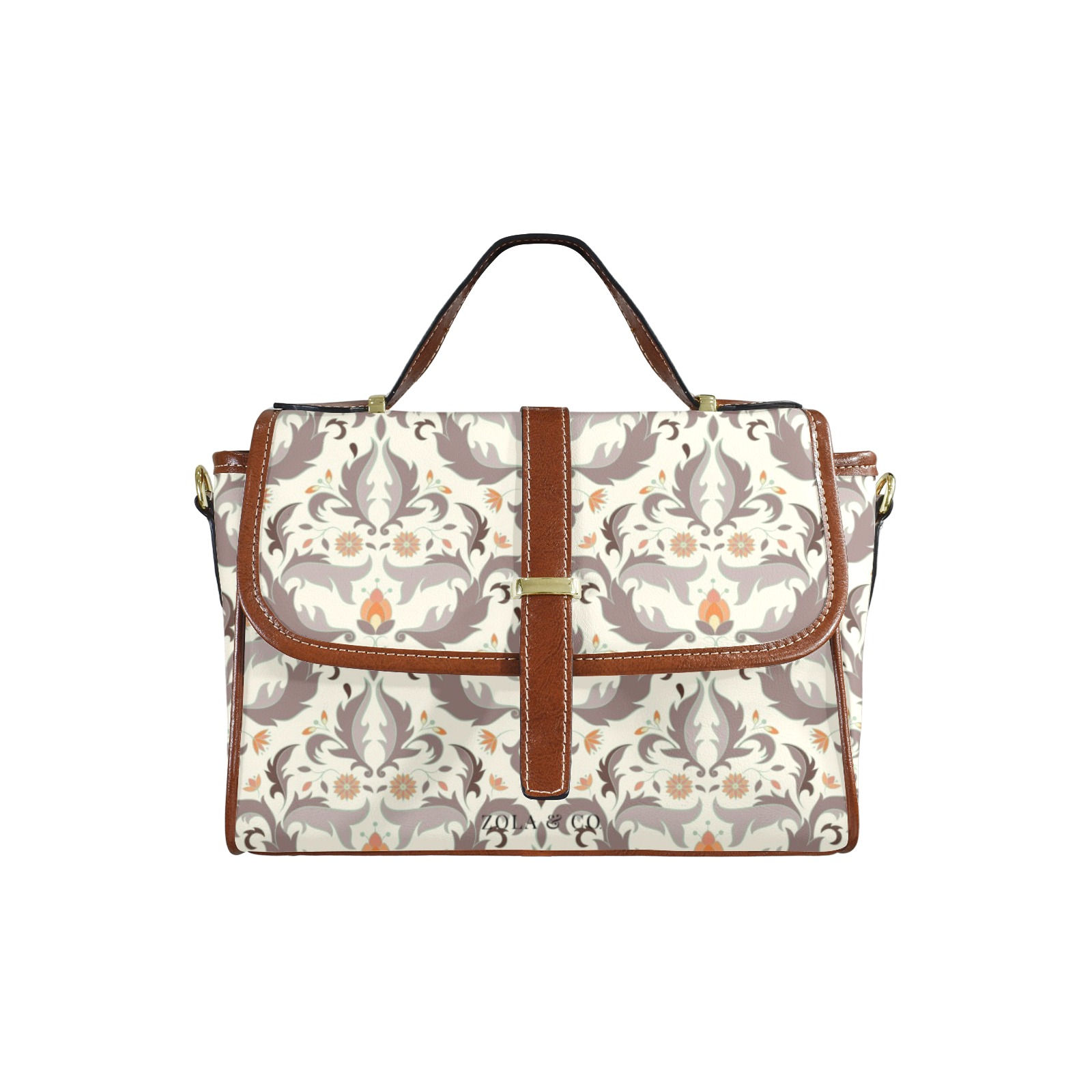 Zola and Co. Purse Custom PU Leather Crossbody Bag(Brown) (Model 1739)