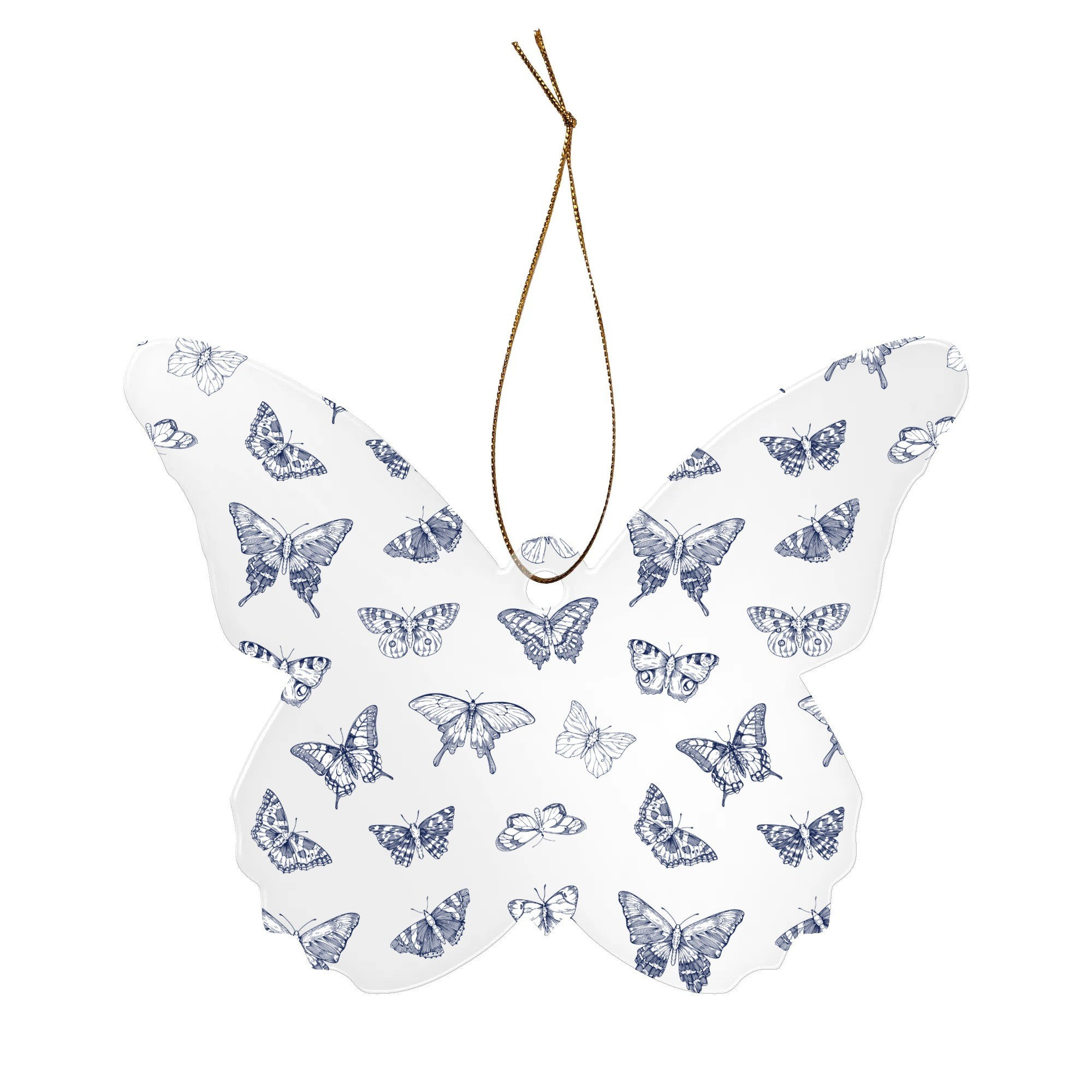 Personalized Butterfly 4 Pcs Hanging Acrylic Ornaments Christmas Decorations