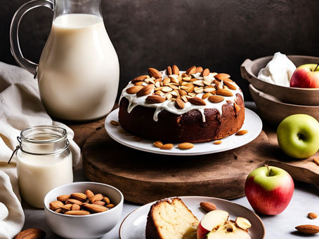 Douceur Fondante : Gâteau aux Pommes et Lait d'Amande pour une Pause Gourmande