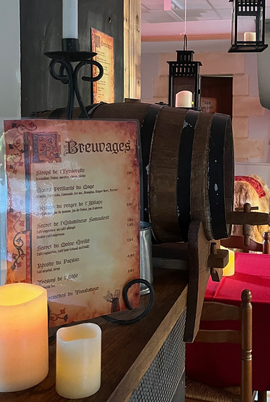 La Taverne Médiévale - menu des boissons