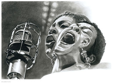 Dinah Washington (1924-1963) - Fusain et pastel sur papier 250gr 50x70
