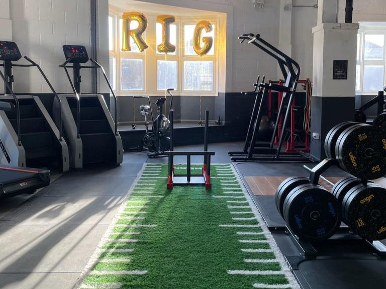 The Rig turf and sled, steppers and assalt bike, pull up/dip frame and more