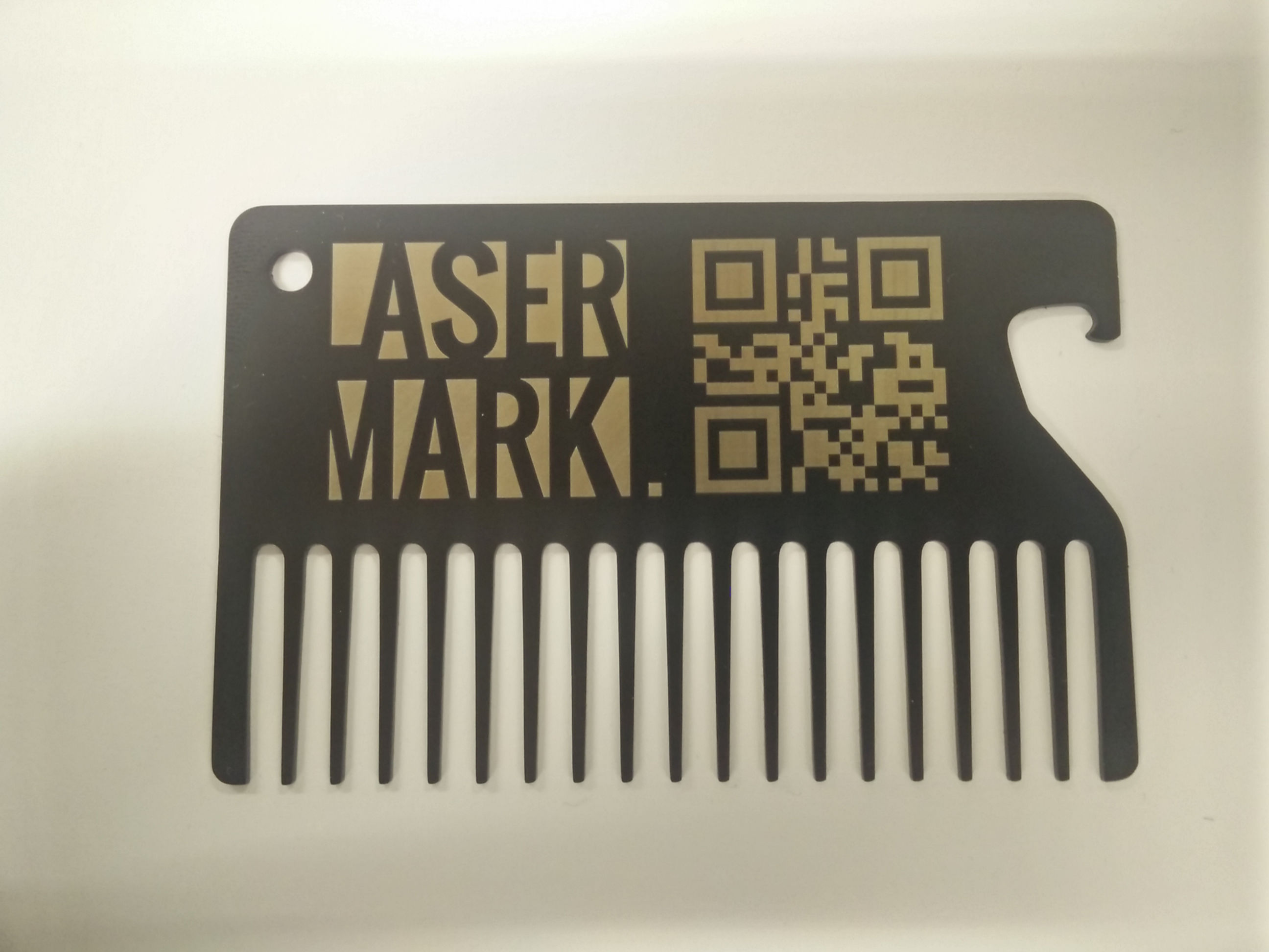 Personalised black stainless steel beard comb business card/gift Size: 85*54*1mm