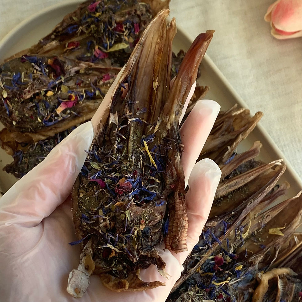 Thumbnail: Gourmet Herb-Infused Duck Head– with Sweet Basil & Edible Flowers