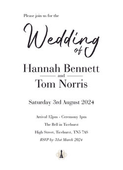 Hannah & Tom Invites