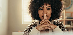 black woman thinking