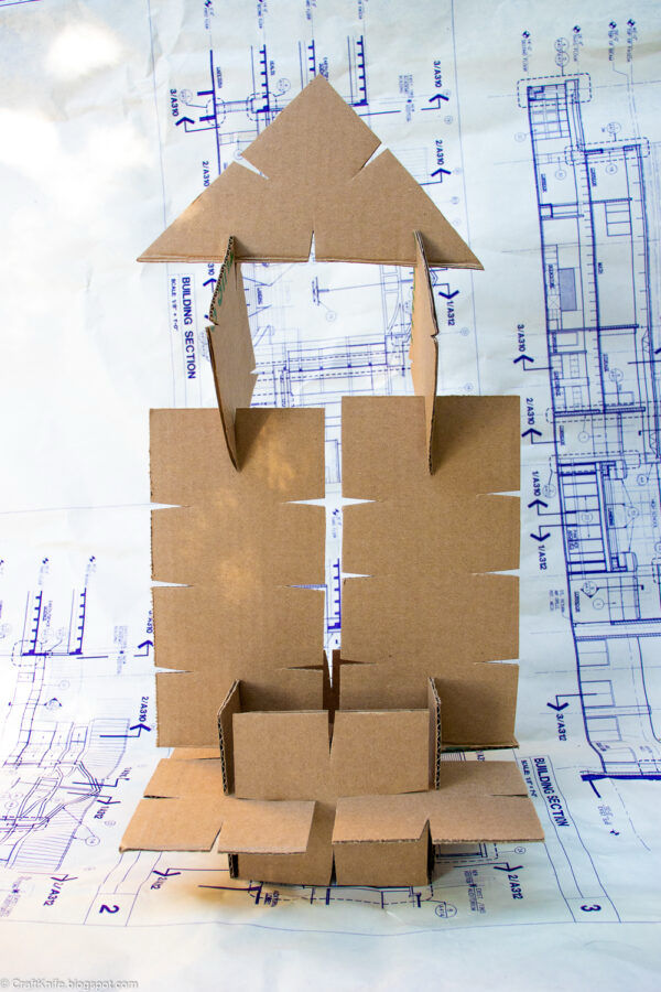 image of a cardboard structure made by hand