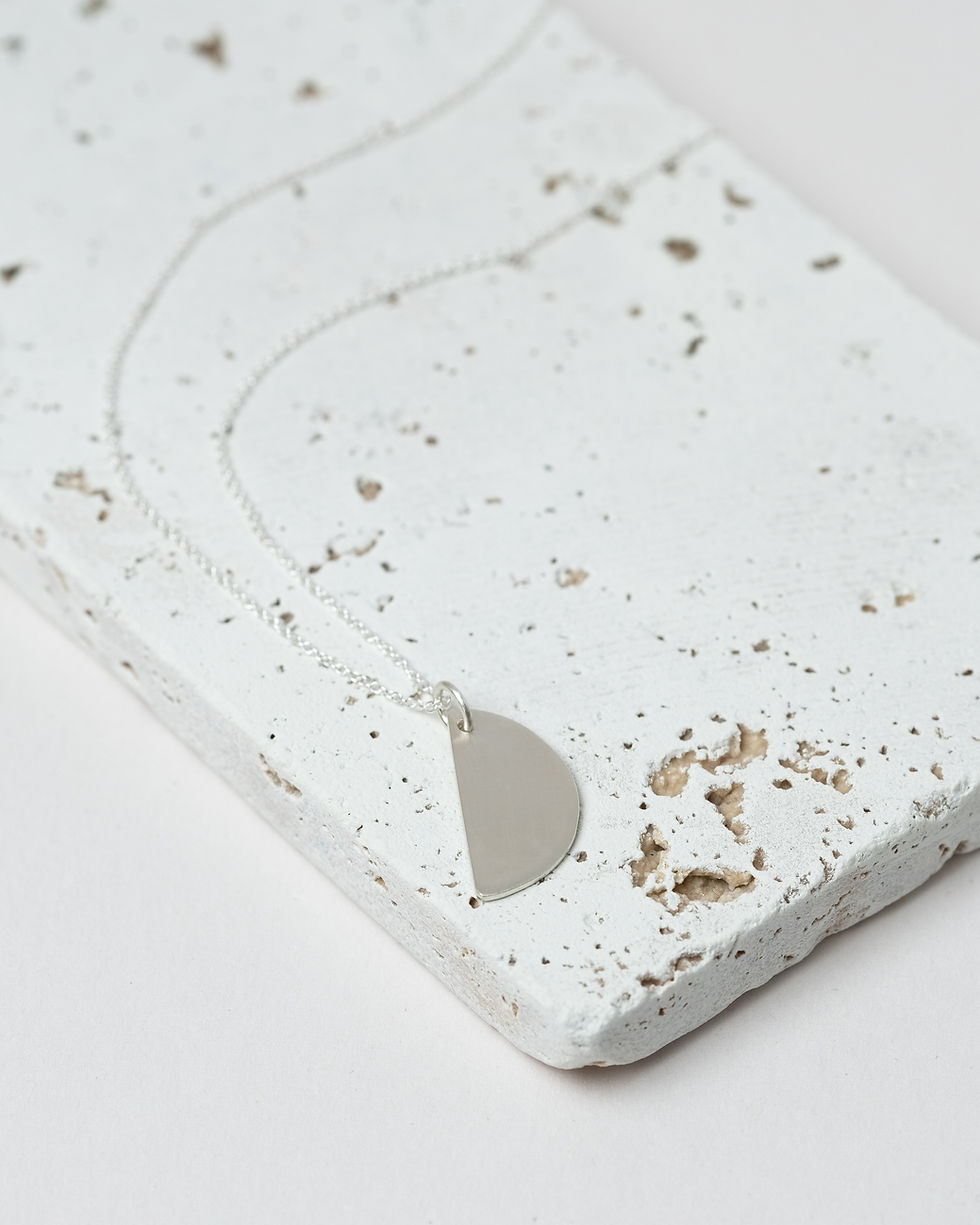Thumbnail: Half Moon Silver Necklace