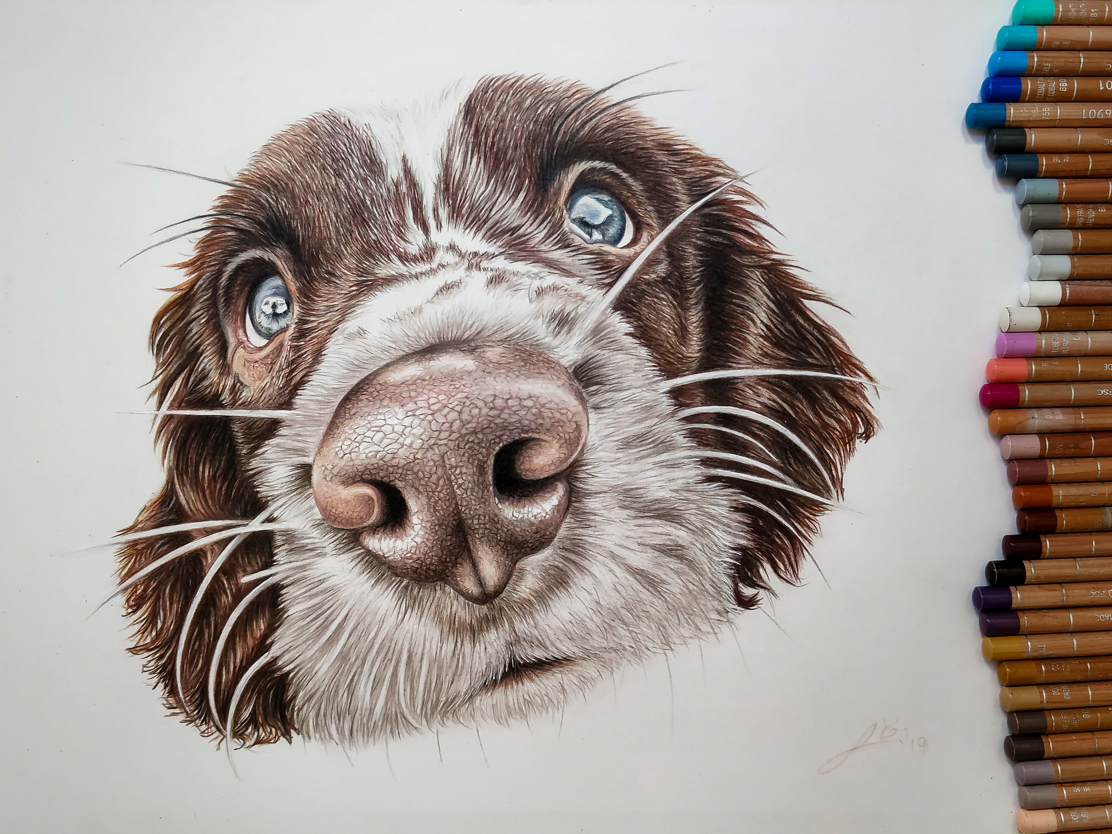 16 x 20" Mounted Giclée Reproduction Print of Your Pet's Portrait