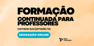 capa com fundo laranja mamoreado com a descricao formacao continuada para professores comece sua jornada na  educação online