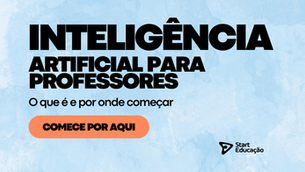capa com fundo azul mamoreado com a descricao inteligencia artificial para professores o que e e por onde comecar