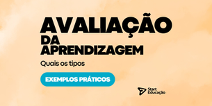 capa com fundo laranja mamoreado com a descricao avaliacao da aprendizagem tipos exemplos praticos