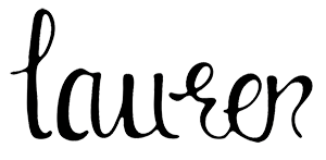 Black script signature that reads Lauren