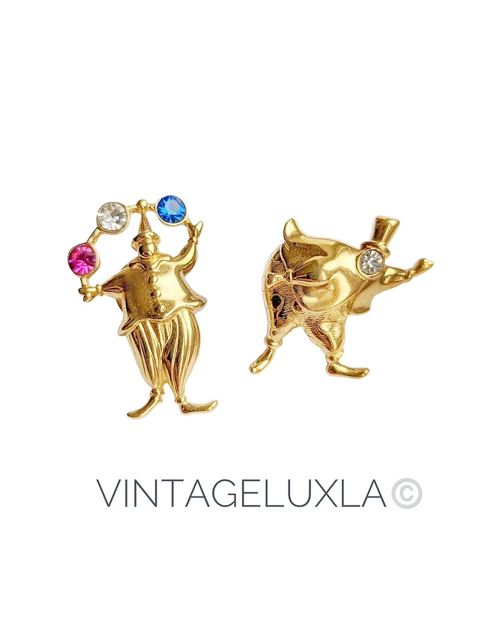 Винтажные парные броши ''Веселые клоуны'' от MONET