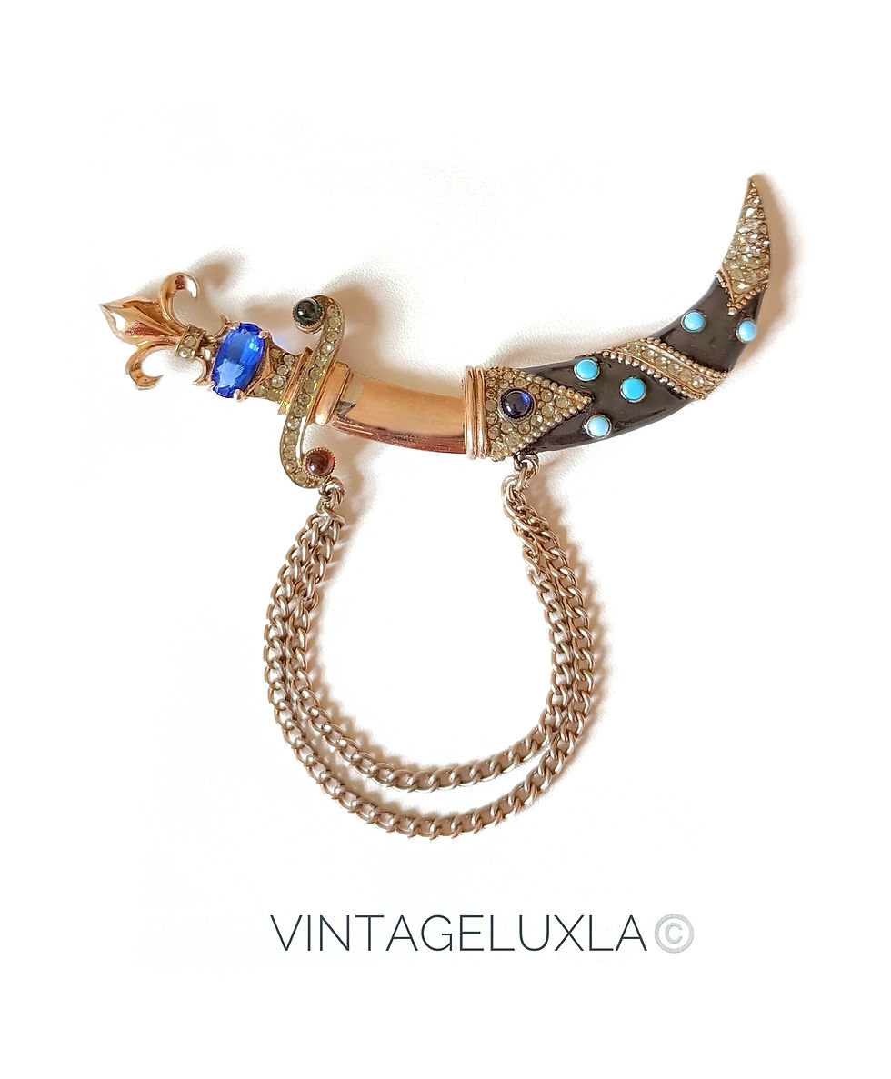 Антикварная брошь-шатлен «Saber & Scabbard / Сабля в ножнах» от URIE MANDLE